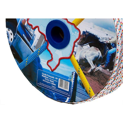Corda Polipropileno Trancada Riomar 4Mm Colorida Carretel+-360M 