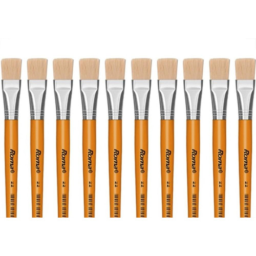 Pincel Para Artesanato Roma Ponta Chata 22 615 22 - Kit C/12 