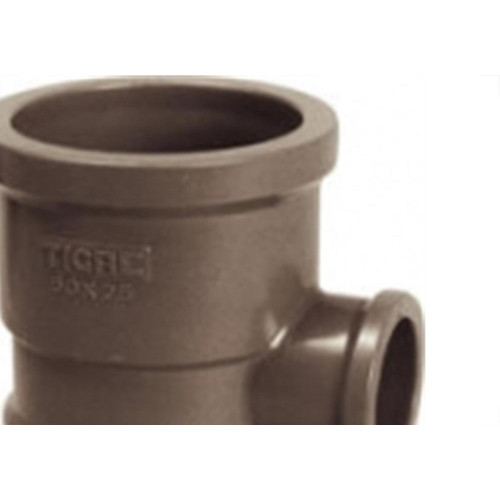 Tee Marrom Tigre Liso Liso Liso Reducao 40Mmx25Mm  - Kit C/10 