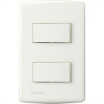 Conjunto Siena 4X2 Branco Com Placa (1Simples+1Paralelo Horizontal) 6522