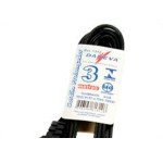 Extensao Daneva Prolongador Macho Femea 2 Polos Paralelo Preta 3M10A Dn1312