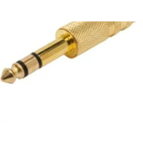Plug P-10 Stereo 6,35Mm Dourado Com Mola 603 - Kit C/10 