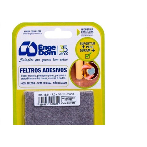 Feltro Aa Engedom Cinza Reto 7,5X10 2Pecas 1621
