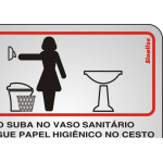 Placa Sinalizacao Aluminio 15X15 ''Procedimento Sanitario Feminino'' 120Ai