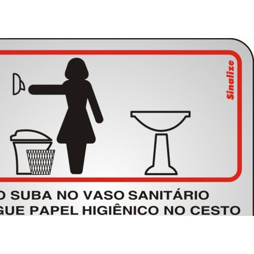 Placa Sinalizacao Aluminio 15X15 ''Procedimento Sanitario Feminino'' 120Ai