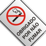 Placa Sinalizacao Aluminio 16X23 ''Obrigado Por Nao Fumar'' 150Al