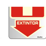Placa Sinalizacao Aluminio 16X23 ''Extintor'' Fluorescente 150Aj
