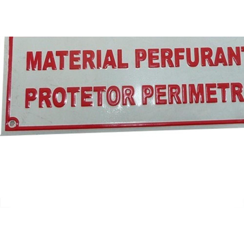 Cerca Perimetral Placa Aviso''Material Perfurante'' Plkp