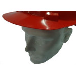 Capacete Com Carneira Ledan Plastico Vermelho 2534