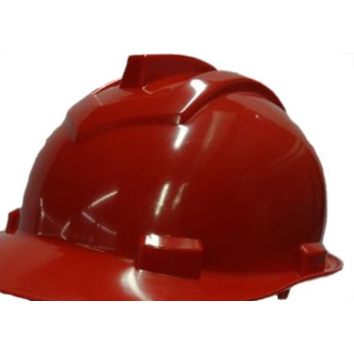 Capacete Com Carneira Ledan Plastico Vermelho 2534