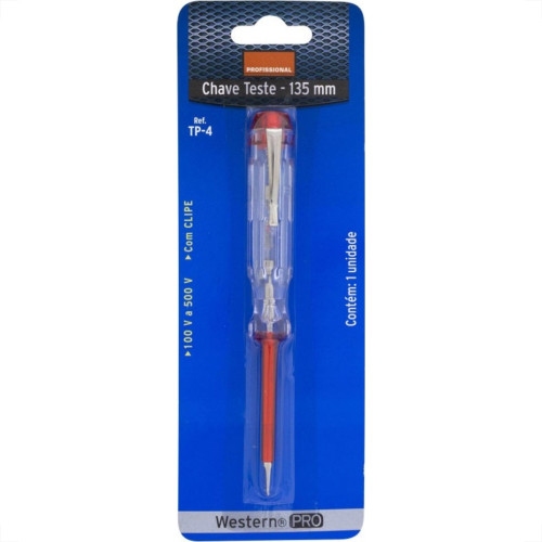 Chave Fenda Teste Western Pequena Profissional Blister Tp-4