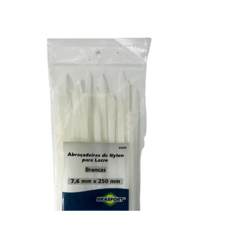 Abracadeira Nylon Brasfort Branca 7,6X250 50 Pecas 8689