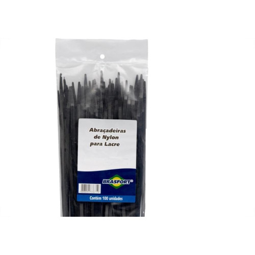 Abracadeira Nylon Brasfort Preta 3,6X150 100 Pecas 8860
