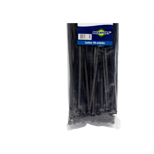 Abracadeira Nylon Brasfort Preta 3,6X250 100 Pecas 8863