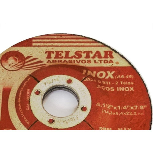 Disco Desbaste Telstar Inox 4.1/2'' 303306 - Kit C/5 