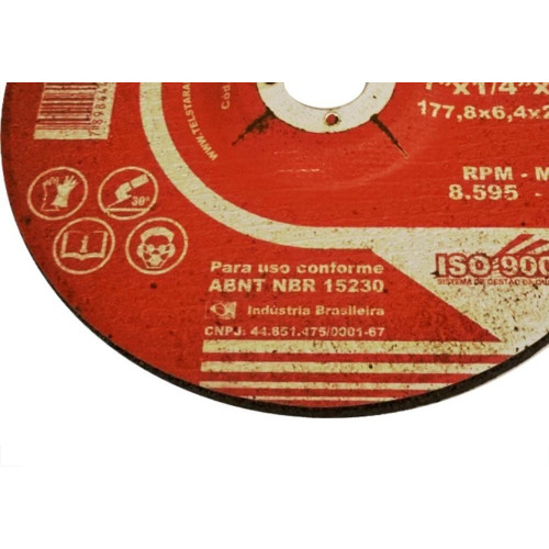 Disco Desbaste Telstar Inox 7'' X 7/8'' 303310 - Kit C/5 