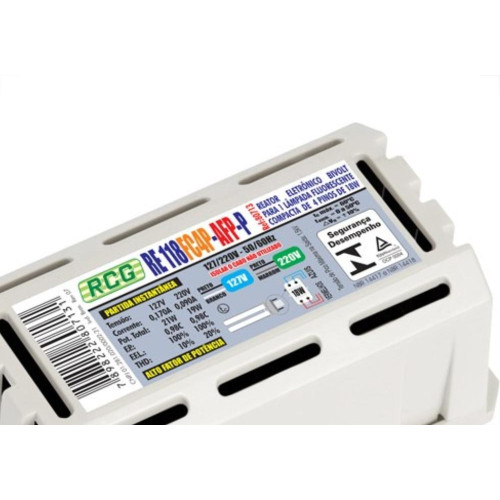Reator Eletronico Rcg 1X18W 4 Pinos Bivolt 89075 Reator Eletronico Rcg 1X18W 4 Pinos Bivolt 89075