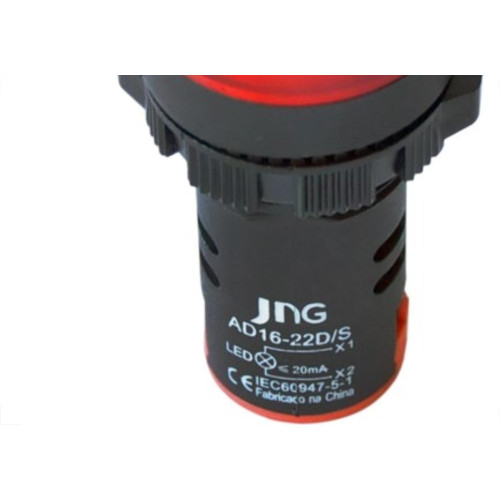 Sinaleiro Jng ''Led'' Plastico Ad16-22 220V Vermelho 52071 - Kit C/10 