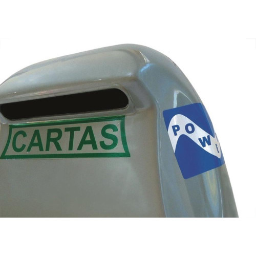 Caixa Carta Power Plastica Gradil ''Correio''Prata 22-1-Prata
