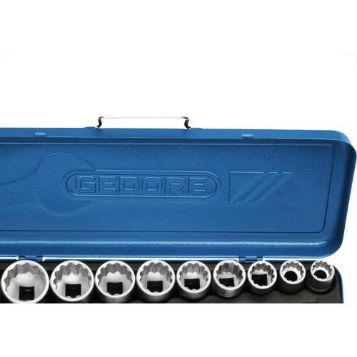 Soquete Gedore D32-3/4''Emz Estriado Metalico 14Pecas 17203