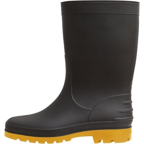 Bota Galocha Calformax Preta Solado Amarelo (Cano Medio)37/38 Cmp509 S/F