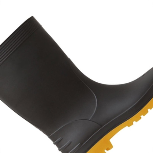 Bota Galocha Calformax Preta Solado Amarelo (Cano Medio)37/38 Cmp509 S/F