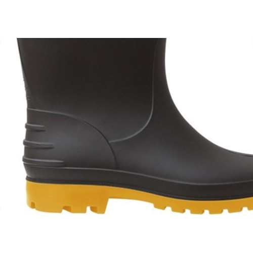 Bota Galocha Calformax Preta Solado Amarelo (Cano Medio)43/44 Cmpa509 S/F