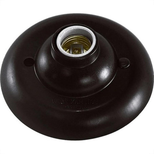 Plafonier Pvc Interneed Preto Redondo Soquete Porcelana E27 11156