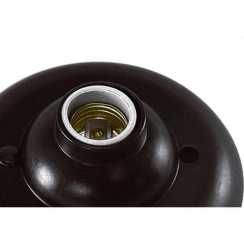 Plafonier Pvc Interneed Preto Redondo Soquete Porcelana E27 11156
