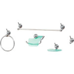 Acessorio Wc Aquaplas Star Cromado/Verde 5 Pecas 