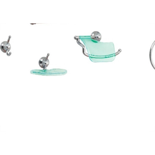 Acessorio Wc Aquaplas Star Cromado/Verde 5 Pecas 