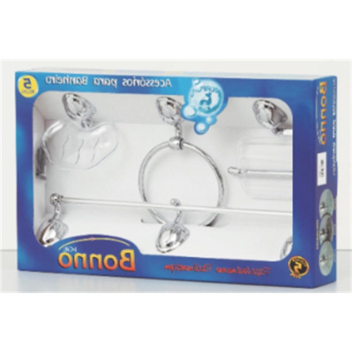 Acessorio Wc Aquaplas Bonno Cromado/Cristal 5 Pecas 