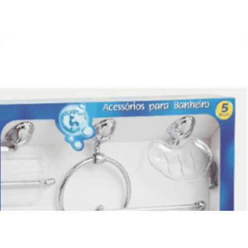 Acessorio Wc Aquaplas Bonno Cromado/Cristal 5 Pecas 