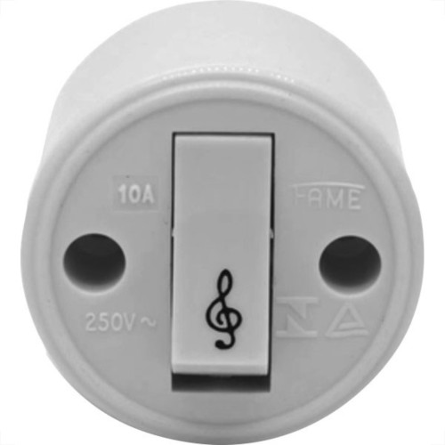 Interruptor Externo Fame Redondo Cinza 1 Campainha 
