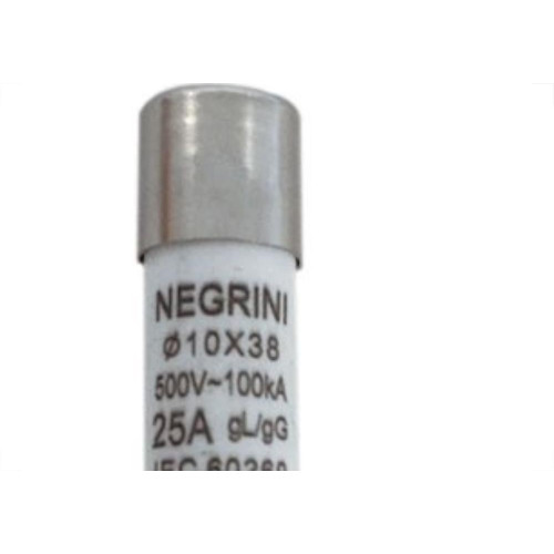 Fusivel Cartucho Porcelana Negrini 10,3X38 25,0A Cp 10X38/25 - Kit C/10 