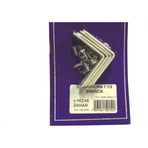 Cantoneira Moveis Zamar Branca 1.1/2'' 04 Pecas 