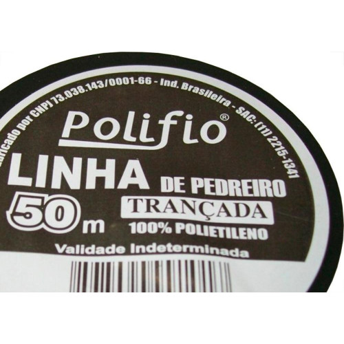 Linha Pedreiro Trancada Polifio 50M  - Kit C/12 