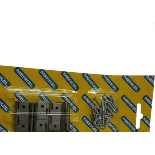 Dobradica Merkel Ferro Polido 1.1/4'' Blister Com 10 Pecas 