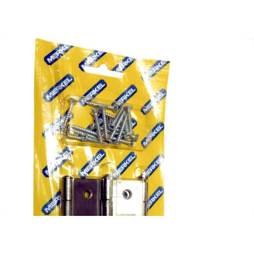 Dobradica Merkel 101 Ferro Polido 3.1/2'' Blister Com 3 Pecas 