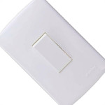Conjunto Siena 4X2 Branco Com Placa (1Simples Vertical) 6515