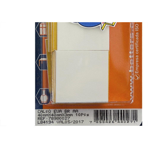 Calco Eva Auto Adesivo Quadrado Branco 40 X 40 X 3Mm 10 Pecas 027 Bribts000071