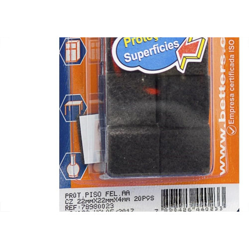 Feltro Aa Better Cinza Quadrado 22X4 20Pecas Bribts000022
