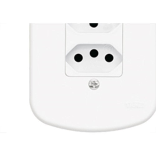Conjunto Fame 4X2 Branco Com Placa 2Tomadas 10A 