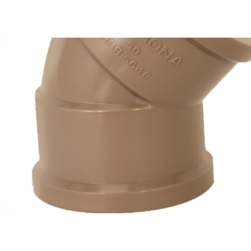 Cotovelo Marrom Krona Liso Liso 40Mm X 45 418 - Kit C/10 