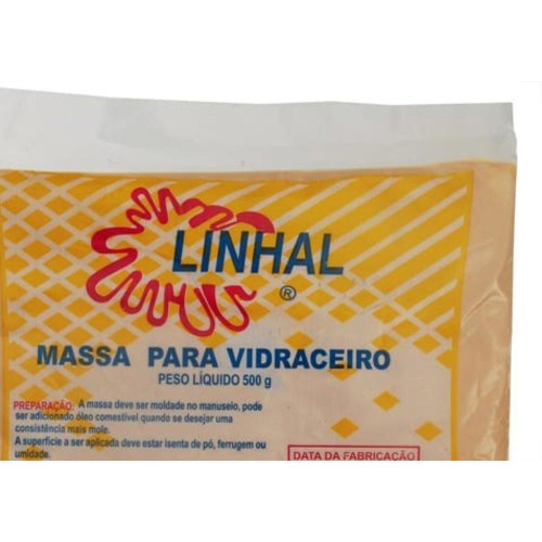 Massa Vidraceiro Linhal Pacote Com 500Gr 20012 - Kit C/12 