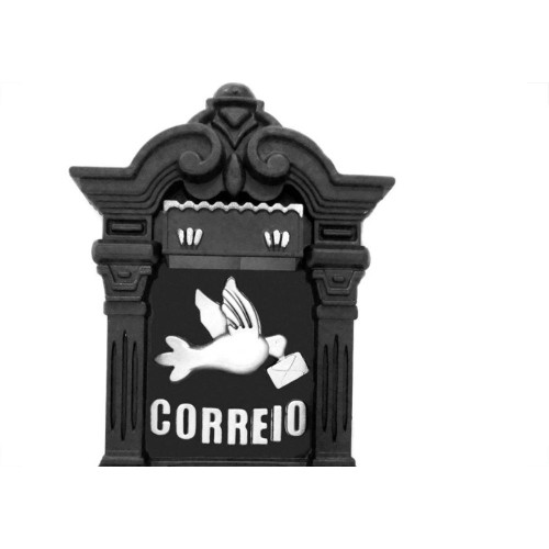 Caixa Carta Power Plastica ''Pombo''Colonial Preto 024-1-Preta