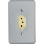 Conjunto Perlex 4X2 Cinza Com Placa(1Tomada 10A) 1311