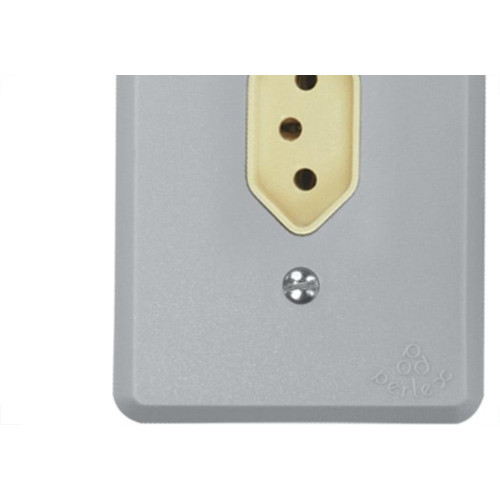 Conjunto Perlex 4X2 Cinza Com Placa(1Tomada 10A) 1311