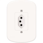 Conjunto Fame 4X2 Branco Com Placa 1Tomada 20A 