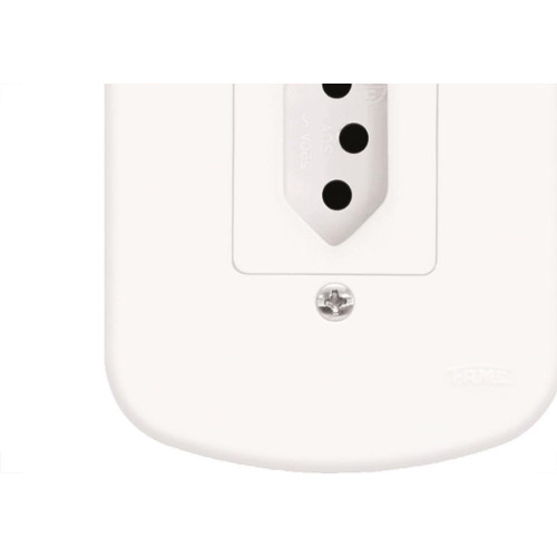 Conjunto Fame 4X2 Branco Com Placa 1Tomada 20A 